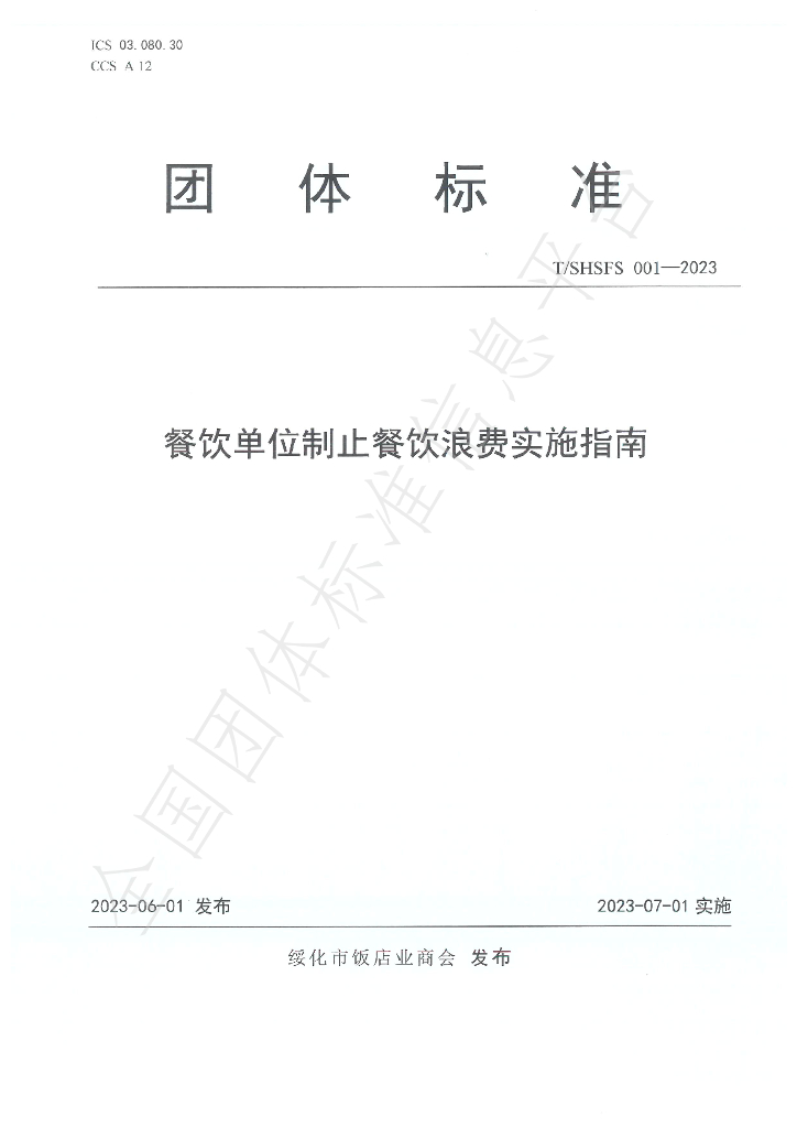 T/SHSFS 001-2023 标准预览