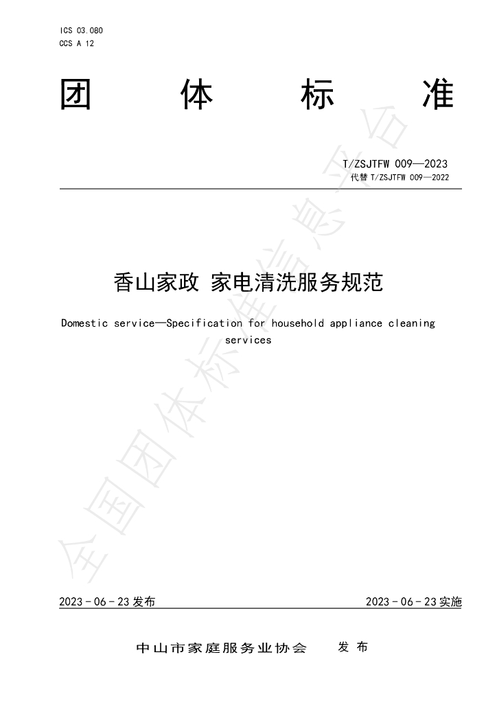 T/ZSJTFW 009-2023 标准预览