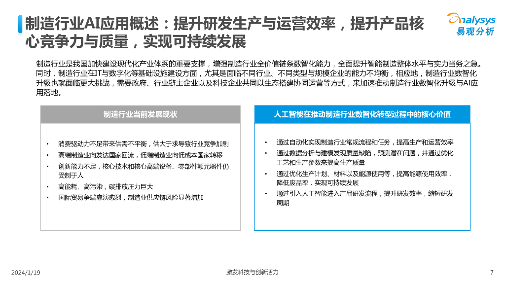 易观分析：中国制造业人工智能行业应用发展图谱报告2023_第7页