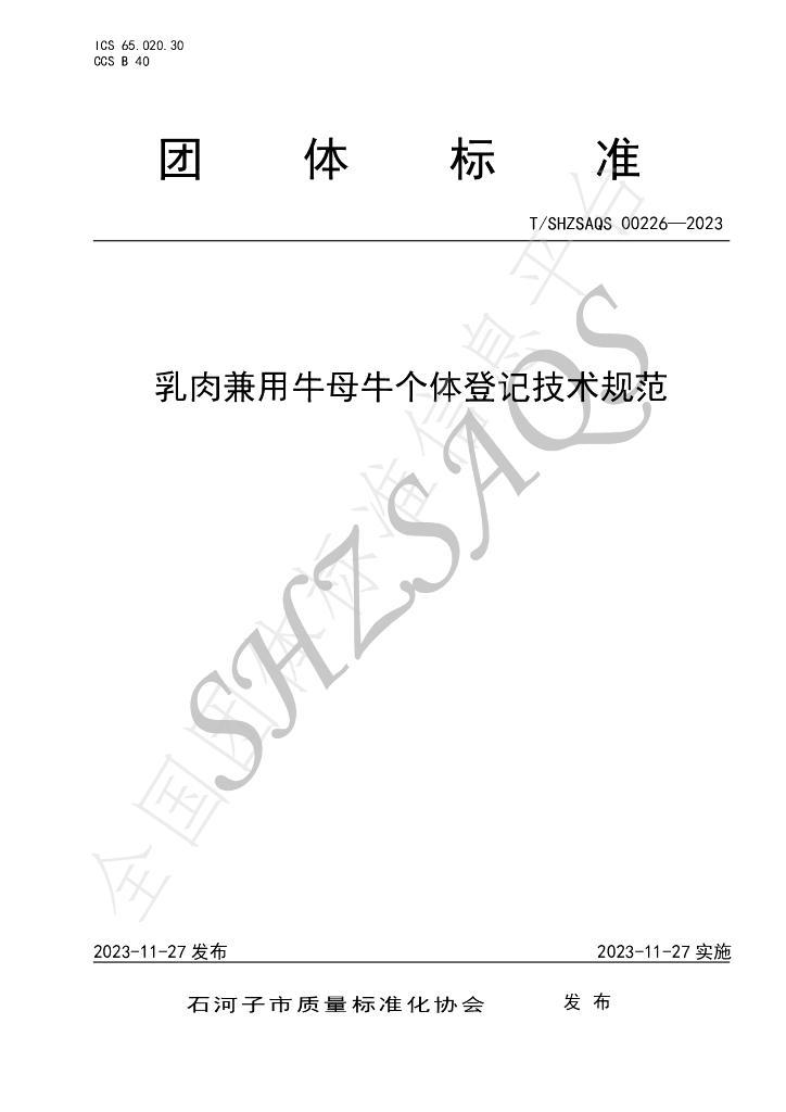T/SHZSAQS 00226-2023 标准预览