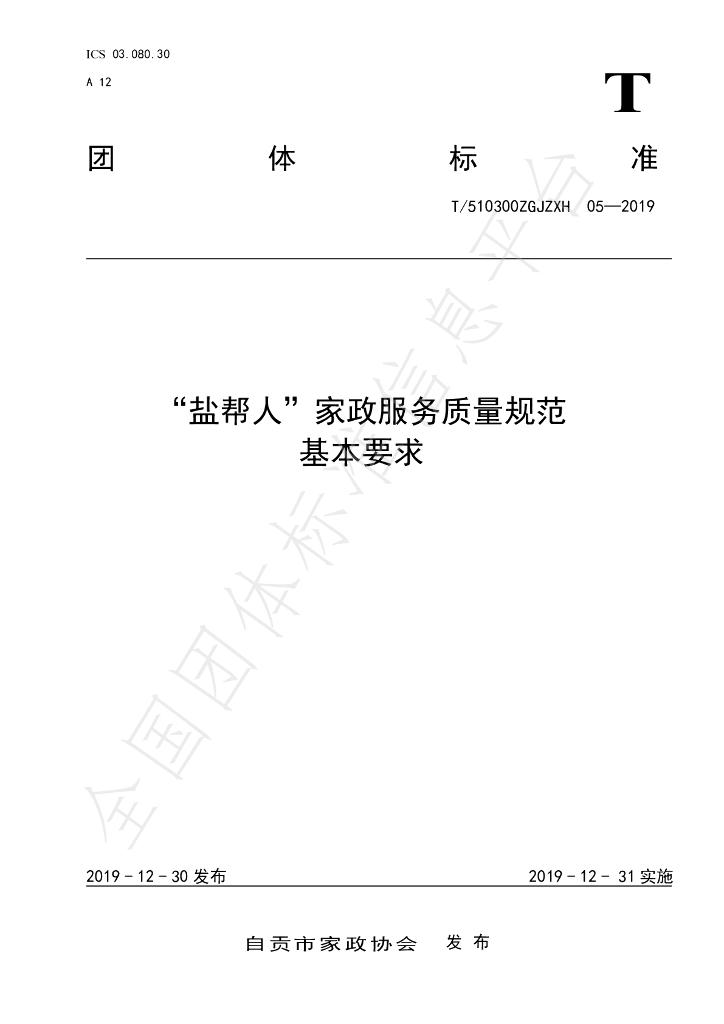 T/510300ZGJZXH 05-2019 标准预览
