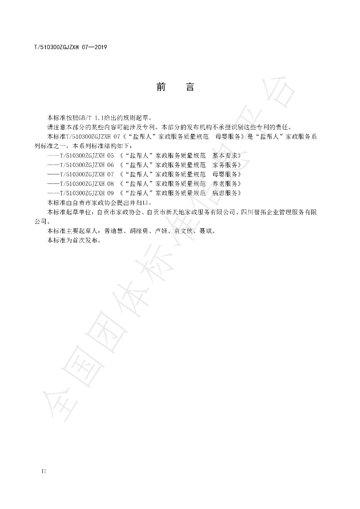 T/510300ZGJZXH 07-2019 标准预览