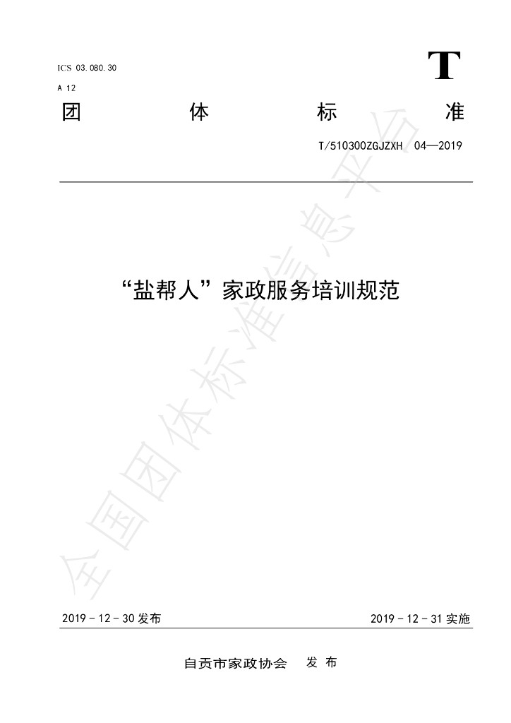 T/510300ZGJZXH 04-2019 标准预览