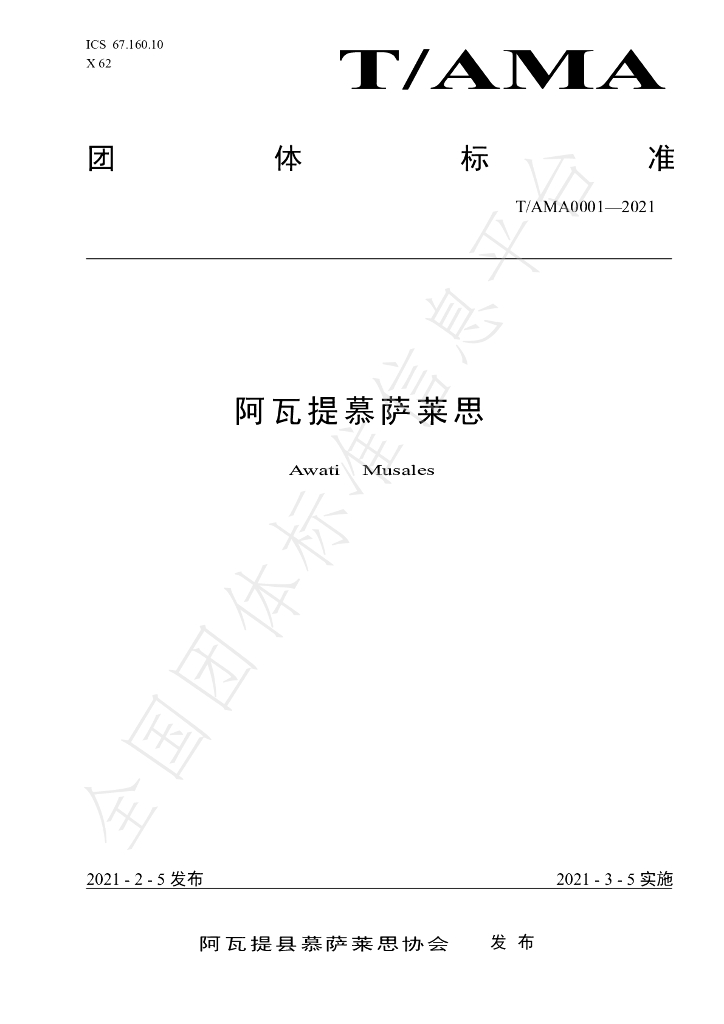 T/AMA 0001-2021 标准预览