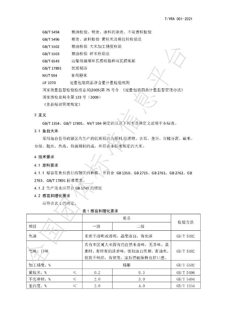 T/YRA 001-2021 标准预览
