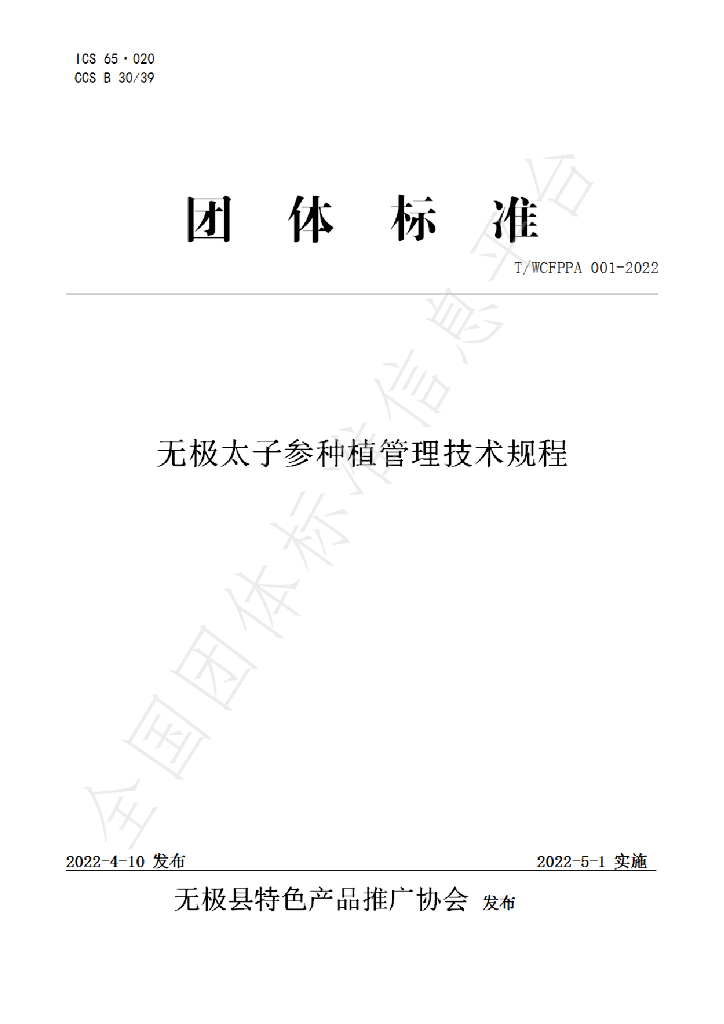 T/WCFPPA 001-2022 标准预览