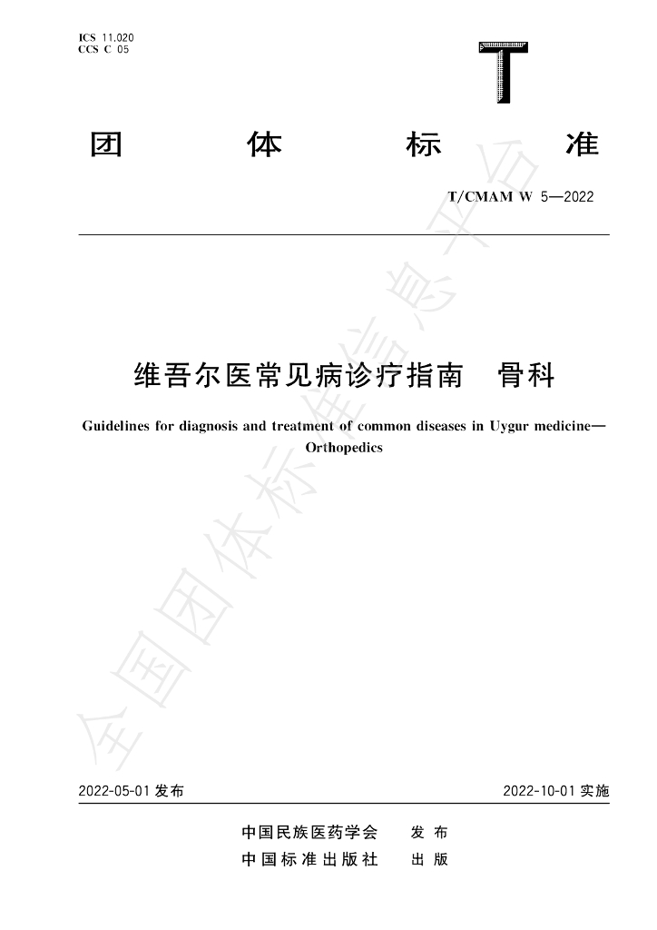 T/CMAM w5-2022 标准预览
