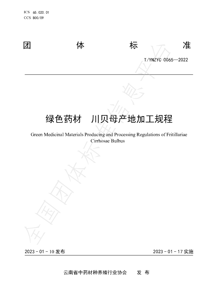 T/YNZYC 0065-2022 标准预览