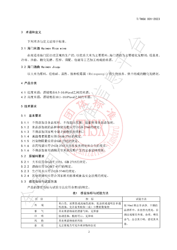 T/THSX 001-2023 标准预览