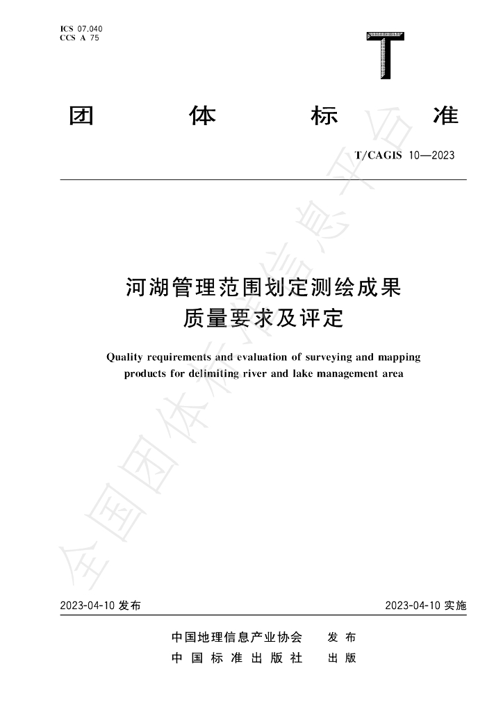 T/CAGIS 10-2023 标准预览
