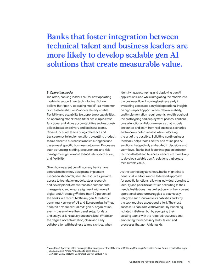 麦肯锡：2023充分发挥生成式人工智能在银行业的价值（英文版）_第6页