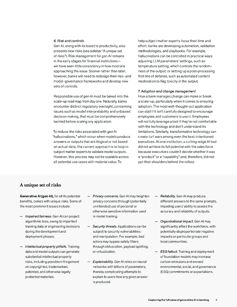 麦肯锡：2023充分发挥生成式人工智能在银行业的价值（英文版）_第8页