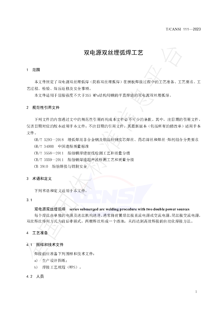 T/CANSI 111-2023 标准预览