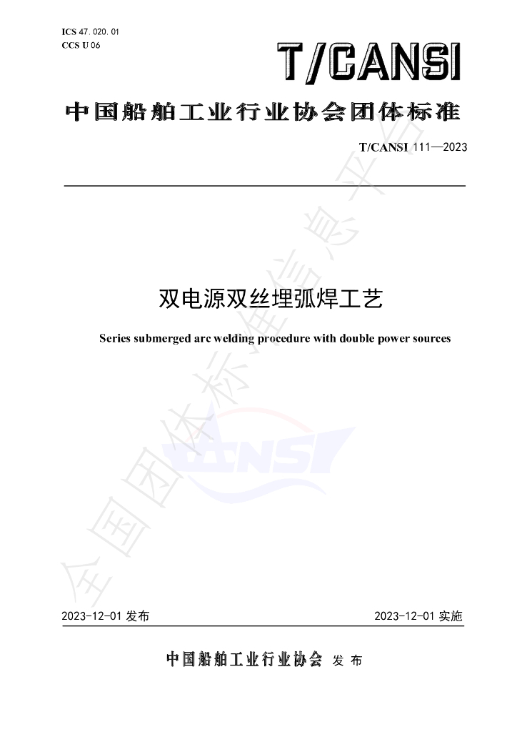 T/CANSI 111-2023 标准预览