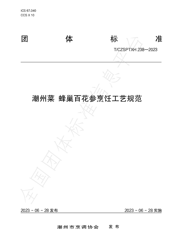 T/CZSPTXH 238-2023 标准预览