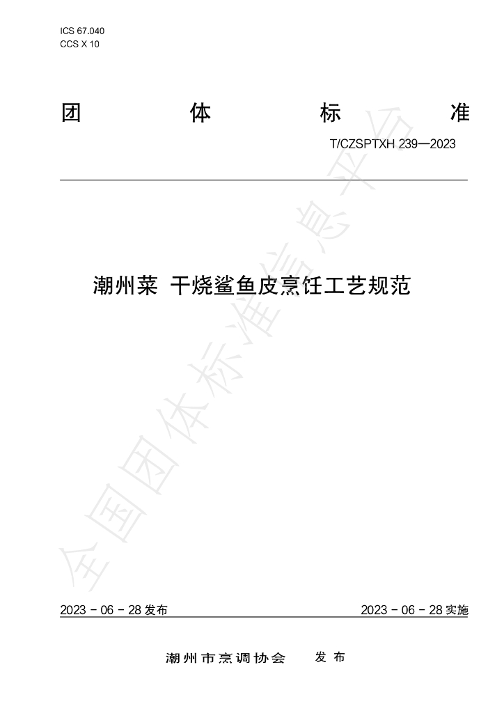 T/CZSPTXH 239-2023 标准预览
