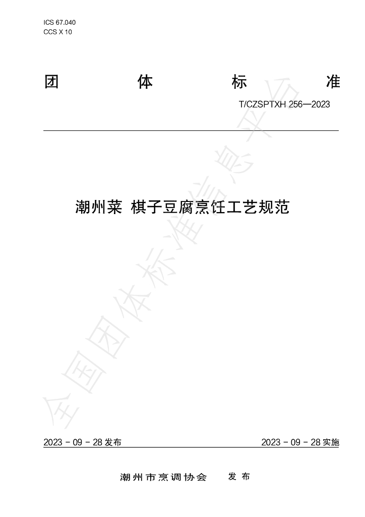 T/CZSPTXH 256-2023 标准预览