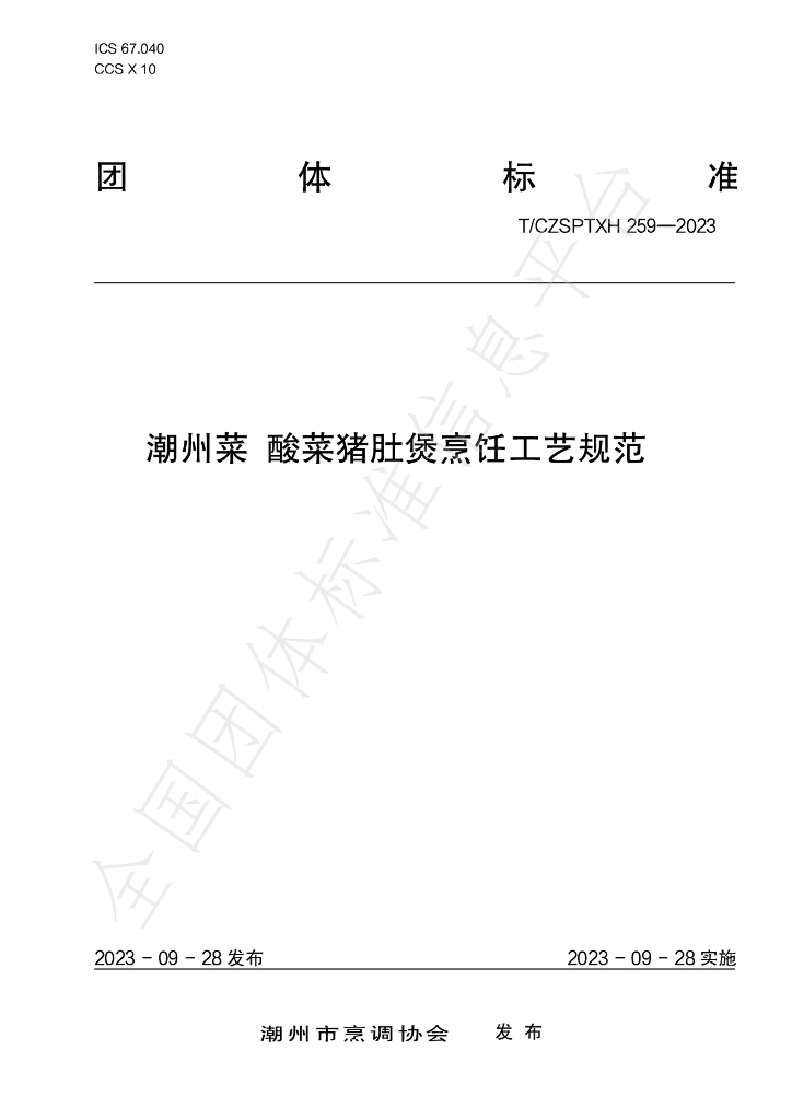 T/CZSPTXH 259-2023 标准预览