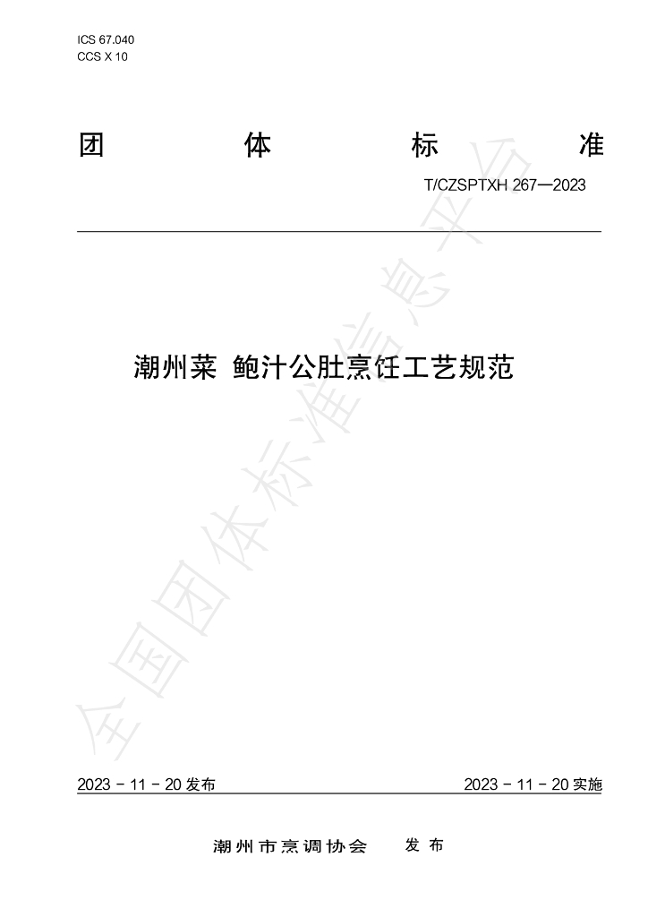 T/CZSPTXH 267-2023 标准预览