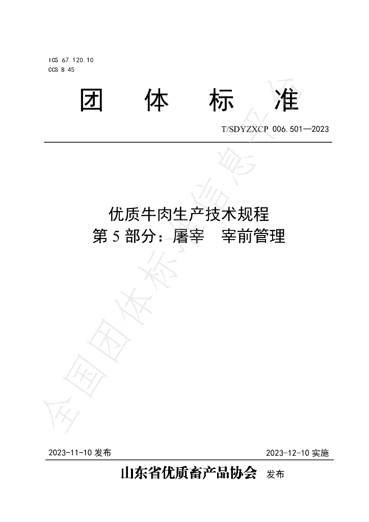 T/SDYZXCP 006.501-2023 标准预览
