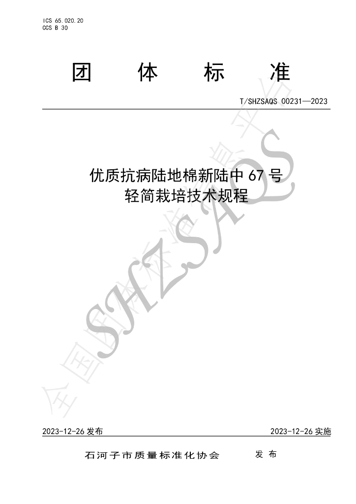 T/SHZSAQS 00231-2023 标准预览
