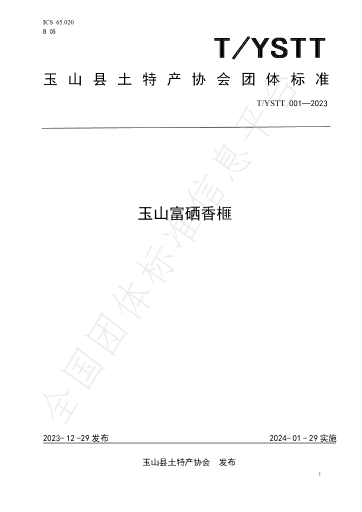 T/YSTT 001-2023 标准预览