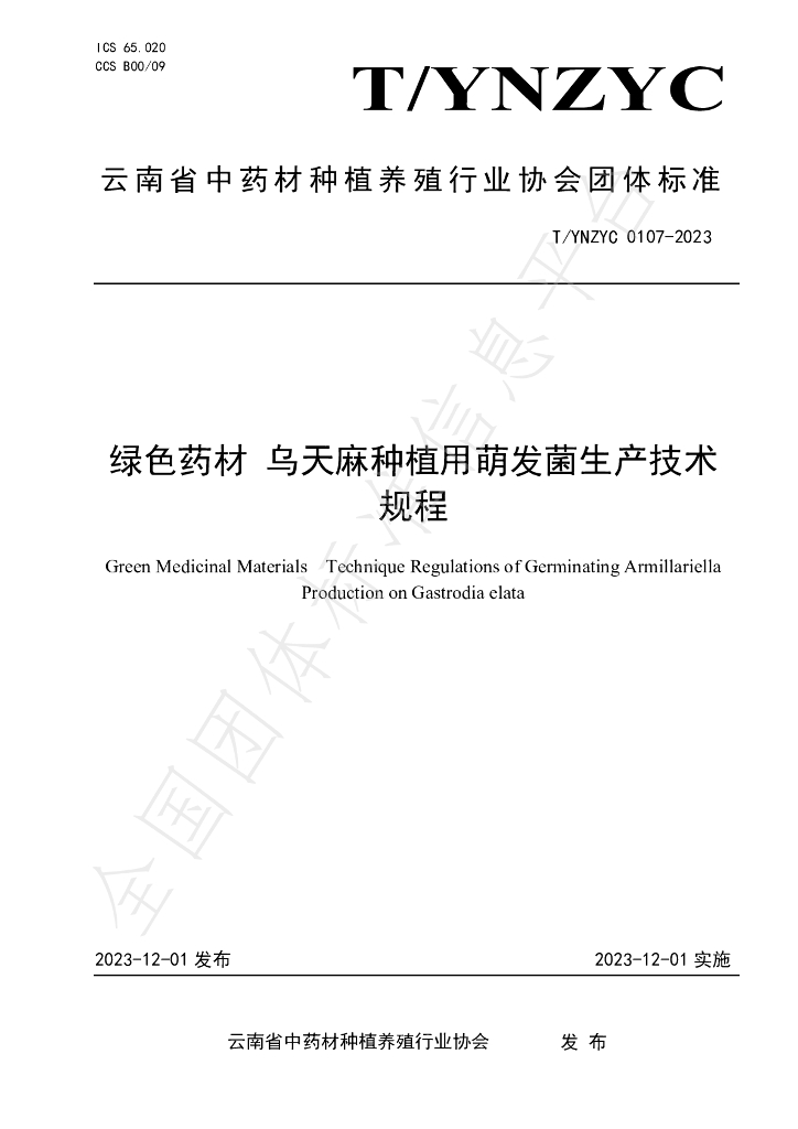 T/YNZYC 0107-2023 标准预览