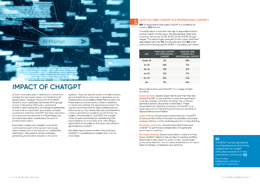 BCLP：2023国际仲裁中的人工智能机器学习的兴起调查报告（英文版）_第6页