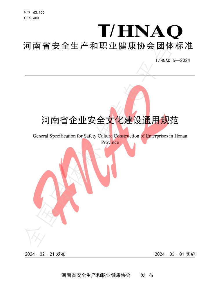T/HNAQ 5-2024 标准预览