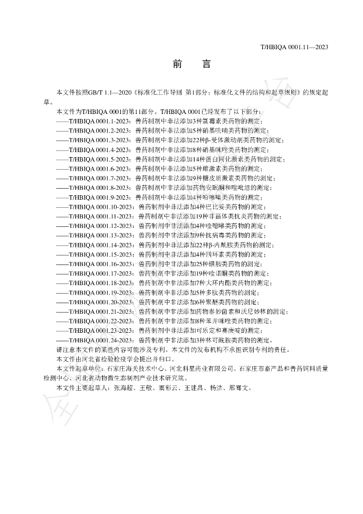 T/HBIQA 0001.11-2023 标准预览