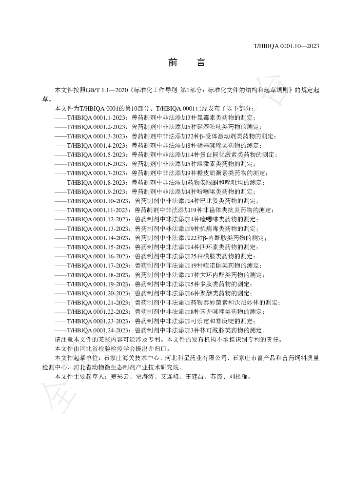 T/HBIQA 0001.10-2023 标准预览