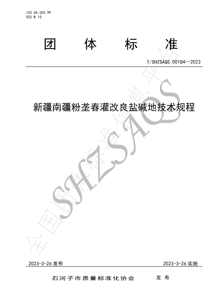 T/SHZSAQS 00184-2023 标准预览