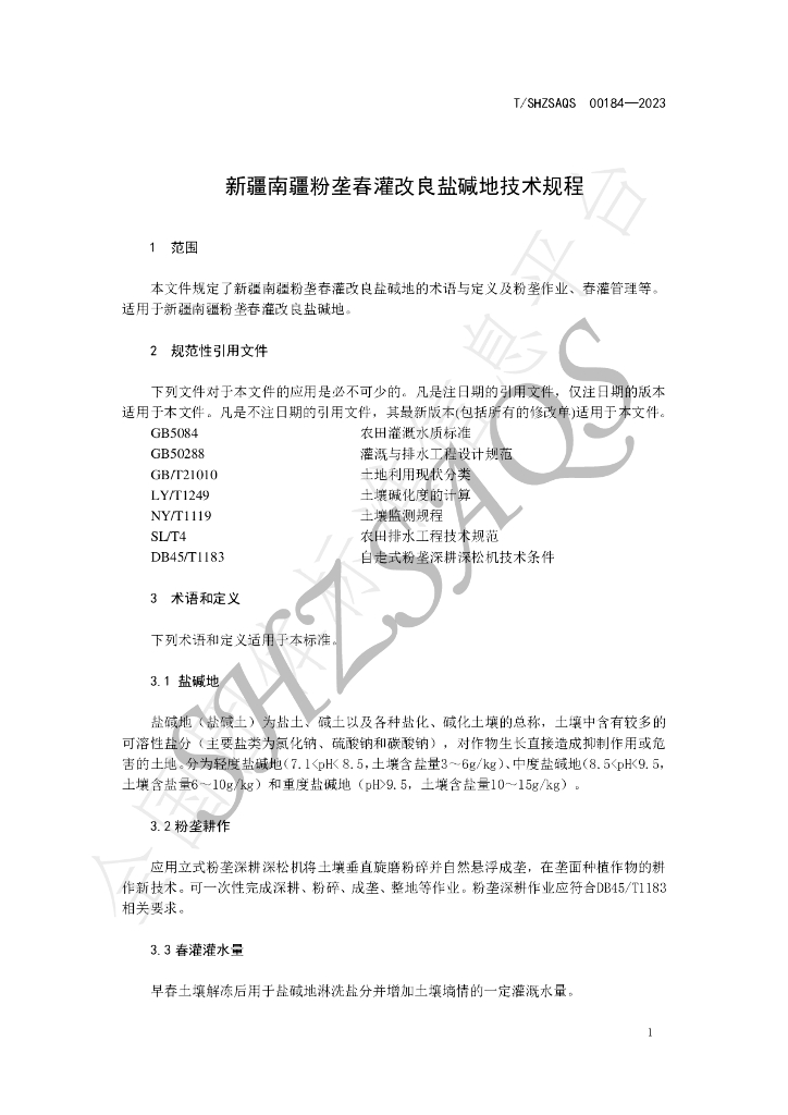T/SHZSAQS 00184-2023 标准预览