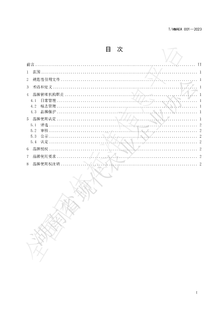 T/HMAEA 001-2023 标准预览