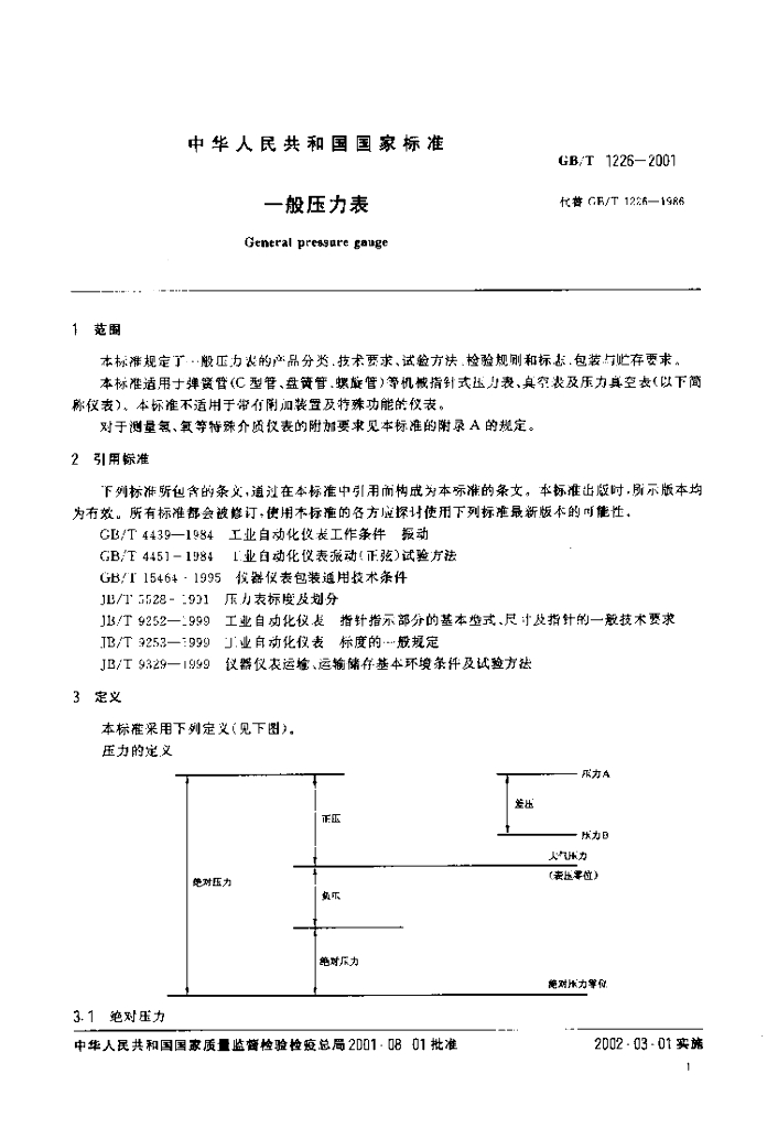 GB/T 1226-2001 标准预览