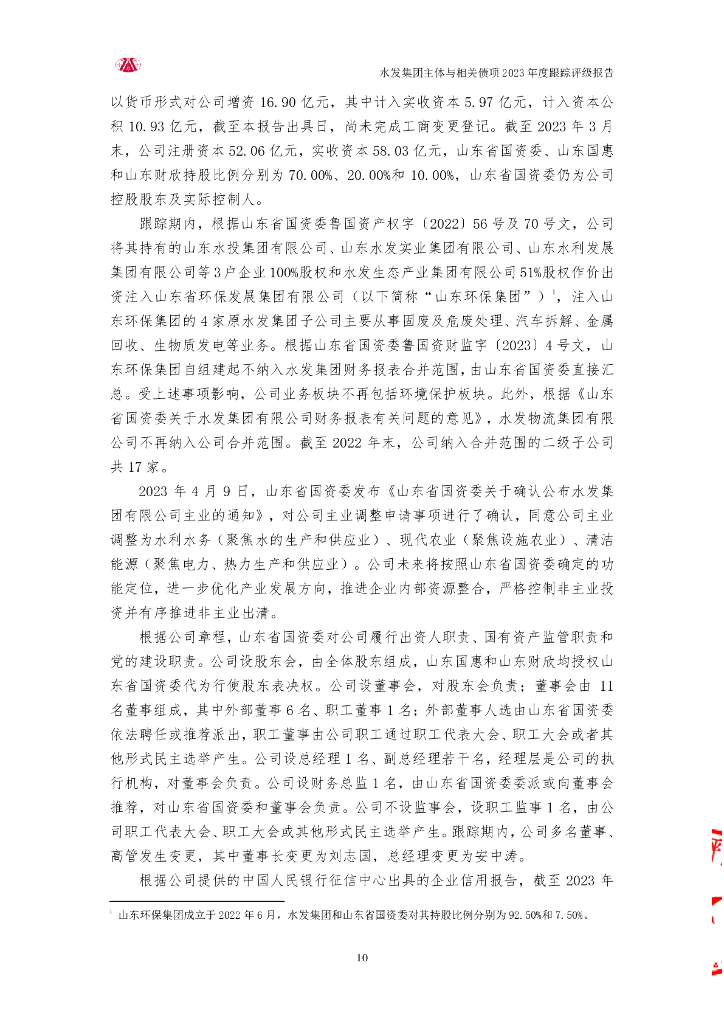 大公：水发集团有限公司主体与相关债项2023年度跟踪评级报告_第10页