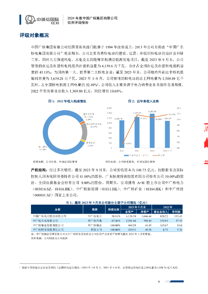 中诚信：中国广核集团有限公司主体信用评级报告_第6页