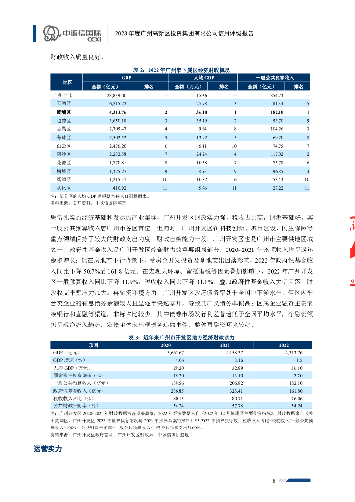 中诚信：2023年度广州高新区投资集团有限公司信用评级报告_第8页