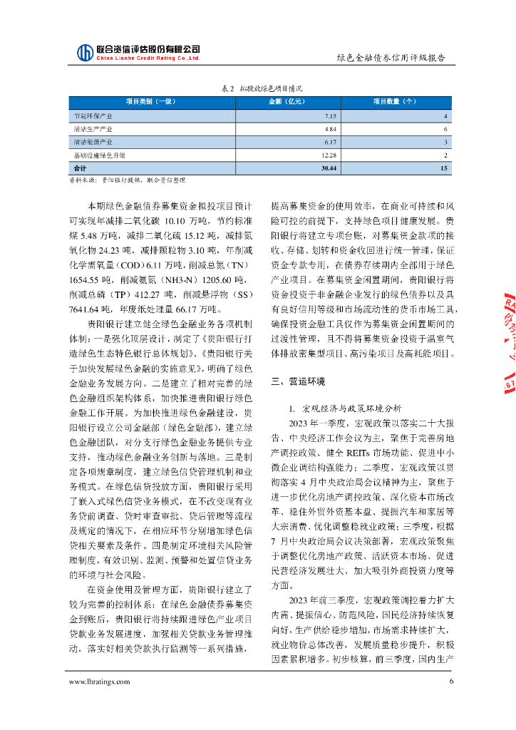 联合资信：贵阳银行股份有限公司2024年绿色金融债券(第一期)信用评级报告_第7页