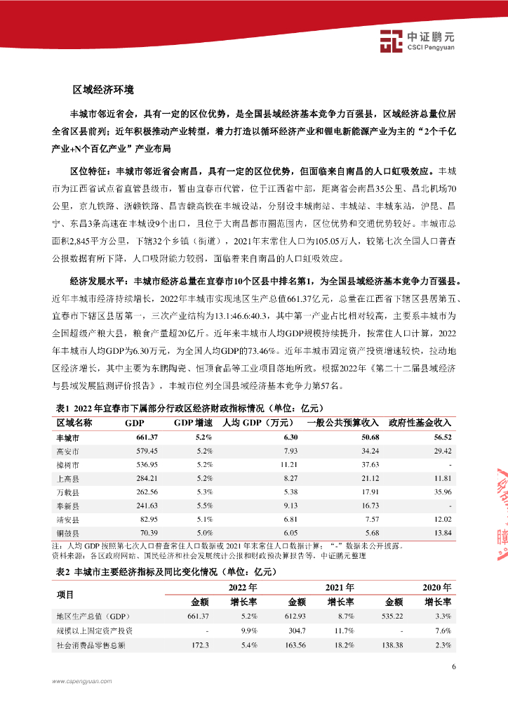 鹏元：丰城发展投资控股集团有限公司2023年度主体信用评级报告_第8页