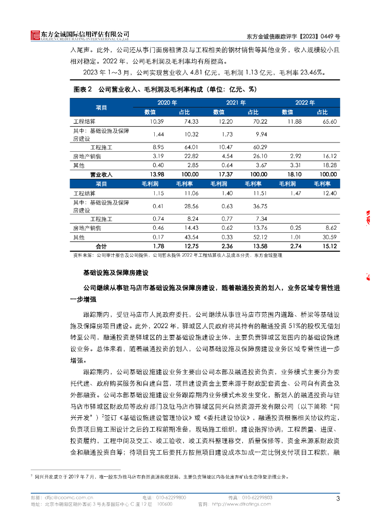 东方金诚：驻马店市城乡建设投资集团有限公司主体与相关债项2023年度跟踪评级报告_第8页