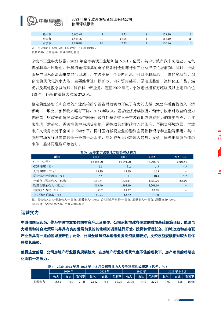 中诚信：2023年度宁波开发投资集团有限公司信用评级报告_第8页