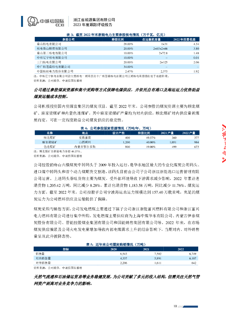 中诚信：浙江省能源集团有限公司2023年度跟踪评级报告_第10页