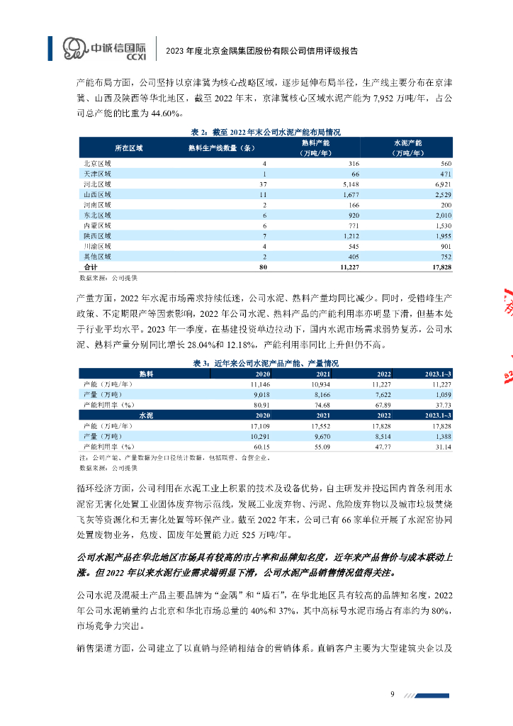 中诚信：2023年度北京金隅集团股份有限公司主体信用评级报告_第9页