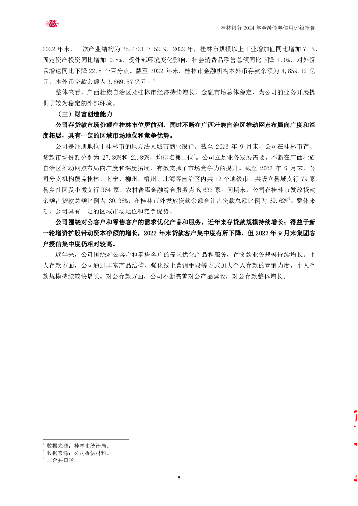 大公：桂林银行股份有限公司2024年金融债券信用评级报告及跟踪评级安排_第9页
