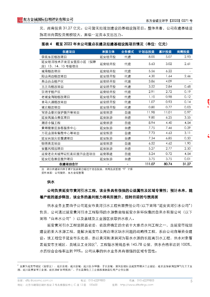 东方金诚：延安城市建设投资(集团)有限责任公司2023年主体信用评级报告_第9页
