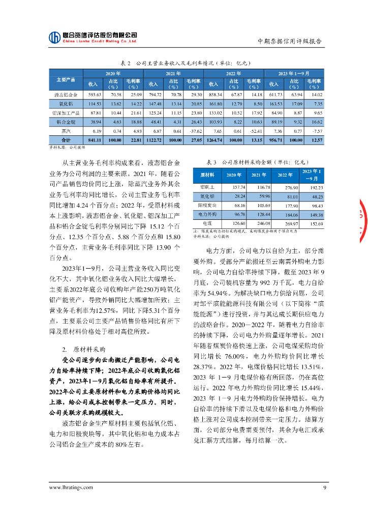 联合资信：山东宏桥新型材料有限公司2024年度第三期中期票据信用评级报告_第10页