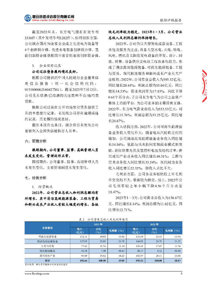 联合资信：中国东方电气集团有限公司2023年跟踪评级报告_第9页