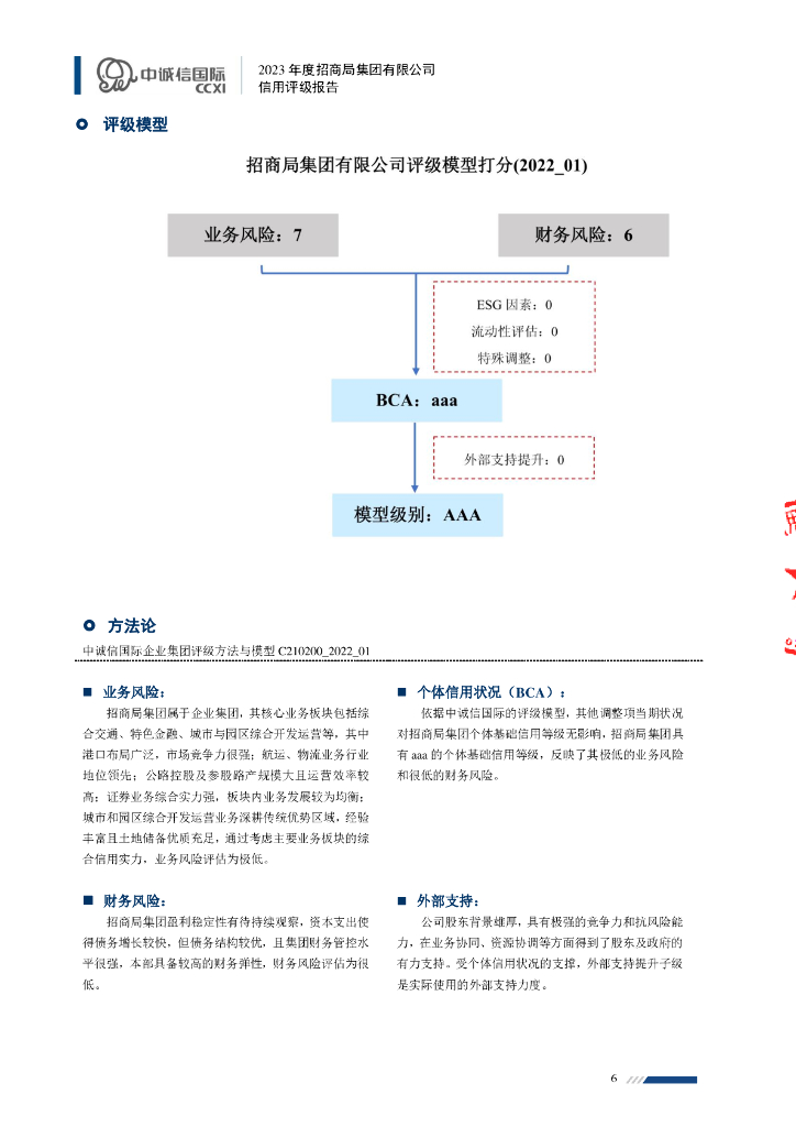 中诚信：招商局集团有限公司2023年度信用评级报告_第6页