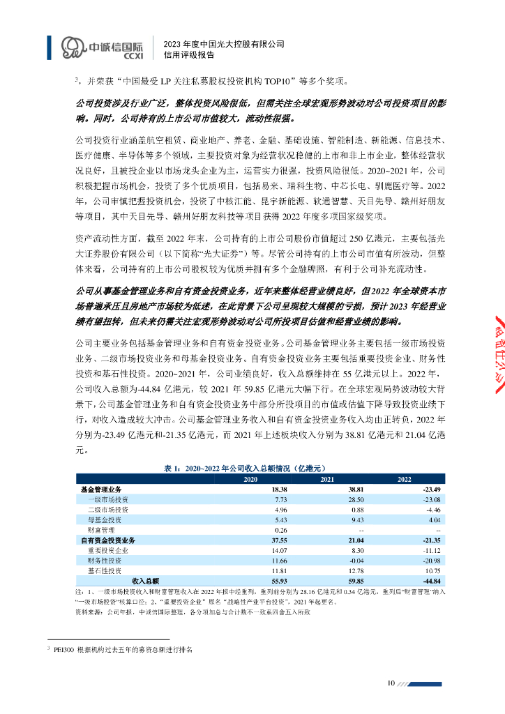 中诚信：2023年度中国光大控股有限公司信用评级报告_第10页
